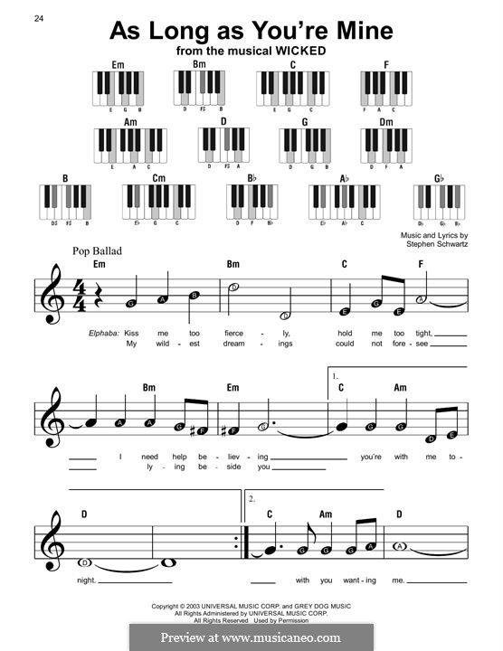 As Long as You're Mine (from Wicked): Für Klavier by Stephen Schwartz