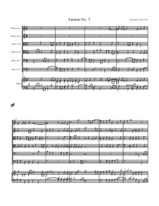 Fantasie Nr.5, für sechs Bratschen und Orgel: Fantasie Nr.5, für sechs Bratschen und Orgel by John Jenkins