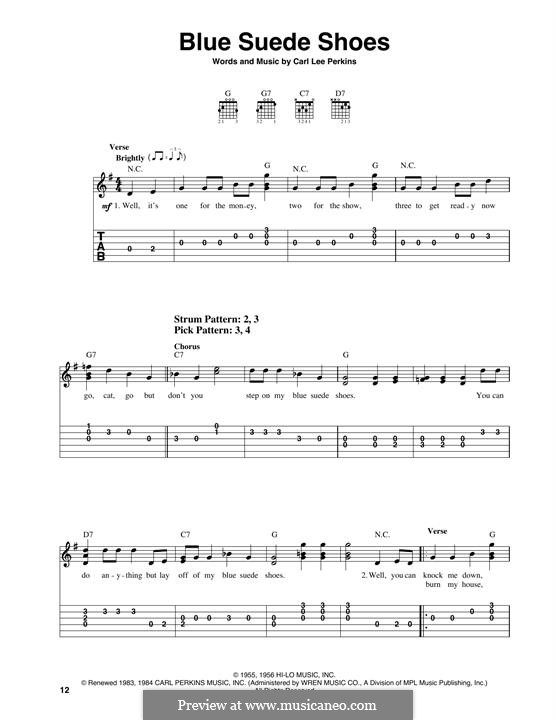 Blue Suede Shoes (Elvis Presley): Für Gitarre by Carl Lee Perkins