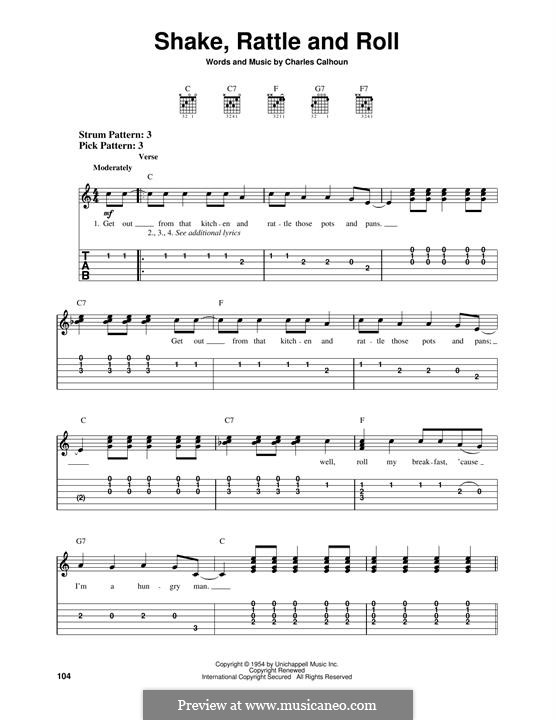 Shake, Rattle and Roll (Bill Haley & His Comets): Für Gitarre by Charles Calhoun
