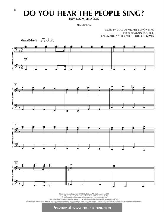 Do You Hear the People Sing: Für Klavier, vierhändig by Claude-Michel Schönberg