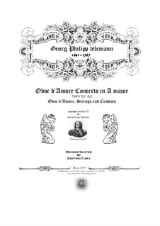 Konzert für Violine, Streicher und Basso Continuo in a-Moll, TWV 51:a2: Vollpartitur, Stimmen by Georg Philipp Telemann