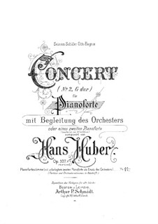 Klavierkonzert Nr.2, Op.107: Teil I, für zwei Klaviere, vierhändig by Hans Huber