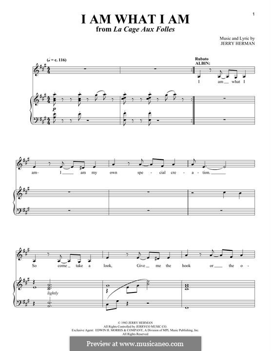 I am What I am: Für Stimme und Klavier by Jerry Herman