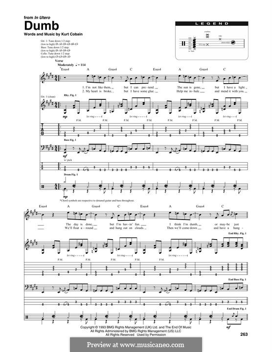 Dumb (Nirvana): Transcribed score by Kurt Cobain