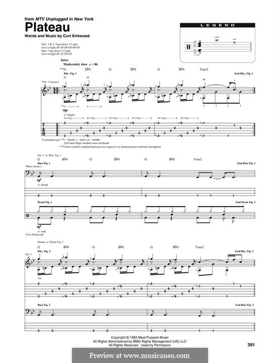 Plateau (Nirvana): Transcribed score by Curt Kirkwood