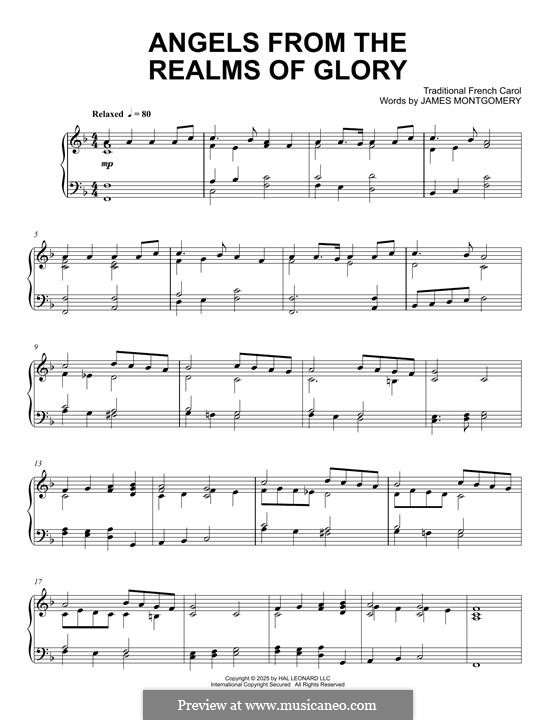 Angels from the Realms of Glory: Für Klavier by folklore