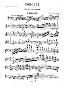 Violinkonzert Nr.1 in g-Moll, Op.26: Violine Solo Stimme by Max Bruch