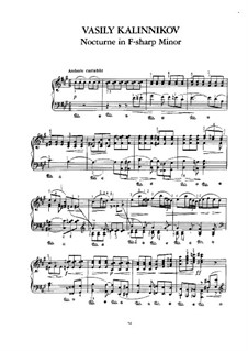 Nocturne in fis-Moll: Für Klavier by Wassili Kalinnikow