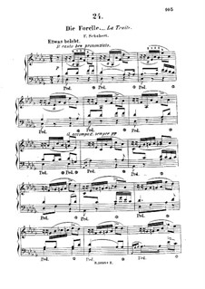 Die Forelle, D.550 Op.32: Bearbeitung für Klavier (Des-Dur) by Franz Schubert