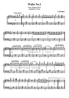 Vollständiger Satz: Bearbeitung für Klavier (vereinfachte Version) by Johannes Brahms