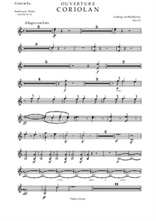 Ouvertüre Coriolan, Op.62: Hornstimme by Ludwig van Beethoven