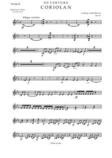 Ouvertüre Coriolan, Op.62: Violinstimme II by Ludwig van Beethoven