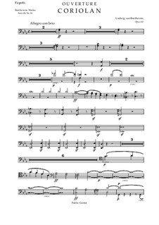 Ouvertüre Coriolan, Op.62: Fagottstimme by Ludwig van Beethoven
