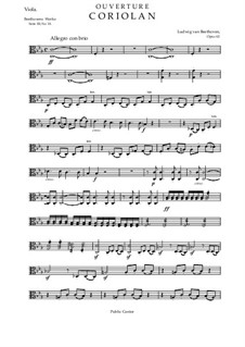Ouvertüre Coriolan, Op.62: Violastimme by Ludwig van Beethoven