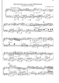 Stille Betrachtung an einem Herbstabend, WAB 123: Für Klavier by Anton Bruckner