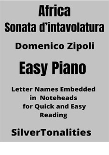 Sonate d'Intavolatura per Organo e Cimbalo: Africa, for easy piano by Domenico Zipoli