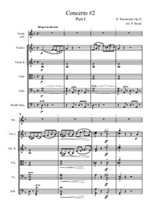 Konzert für Violine und Orchester Nr.2, Op.22: Version for violin and string orchestra by Henryk Wieniawski