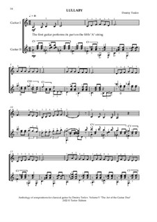Melodies of the Six Strings. Suite for Guitar Duo: Wiegenlied by Dmitry Teslov
