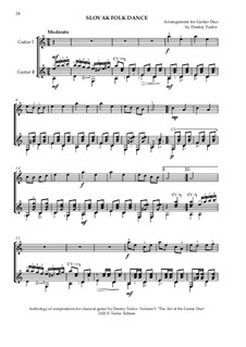 Selected Songs and Dances of the Peoples of the World, a cycle of pieces for guitar duo: Slovak Folk Dance by folklore