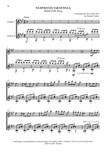 Selected Songs and Dances of the Peoples of the World, a cycle of pieces for guitar duo: Neapolitan Tarantella. Italian Folk Song by folklore