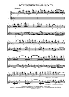 Nr.2 in c-moll, BWV 773: Für zwei Gitarren by Johann Sebastian Bach