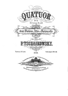 Streichquartett Nr.3 in Es-Dur, TH 113 Op.30: Stimmen by Pjotr Tschaikowski