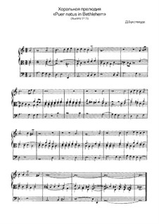 Puer natus in Bethlehem, BuxWV 217: Für Orgel by Dietrich Buxtehude