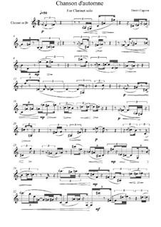 Chanson D’Automne: For Clarinet solo by Dmitri Capyrin