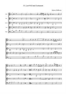 Last Will and Testament: Vollpartitur by Anthony Holborne