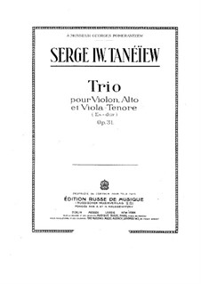 Streichtrio in Es-Dur, Op.31: Streichtrio in Es-Dur by Sergei Taneyev