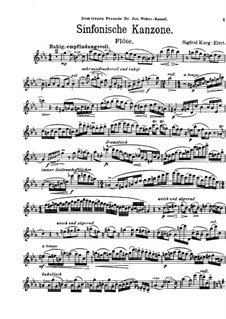 Sinfonische Kanzone für Flöte und Klavier, Op.114: Solostimme by Sigfrid Karg-Elert
