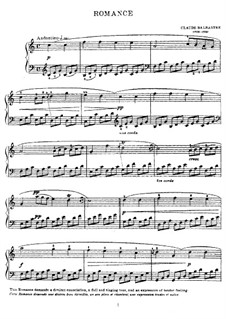 Romanze für Klavier: Romanze für Klavier by Claude-Bénigne Balbastre
