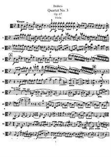 Streichquartett Nr.3 in B-Dur, Op.67: Bratschenstimme by Johannes Brahms