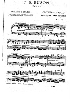 Präludium und Fuge in c-Moll, BV 85 Op.21: Für Klavier by Ferruccio Busoni