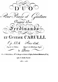 Duett für Gitarre und Klavier, Op.134: Klavierstimme by Ferdinando Carulli