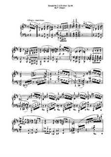 Sonate für Klavier Nr.3 in h-Moll, Op.58: Teil I by Frédéric Chopin