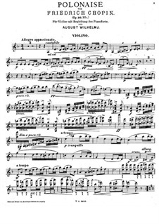 Polonäsen, Op.26: Nr.1, für Violine und Klavier – Solo Stimme by Frédéric Chopin