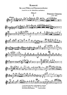 Konzert für zwei Flöten und Orchester: Version für zwei Flöten und Klavier – Flötenstimme I by Domenico Cimarosa