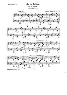Nr.2 An ein Veilchen: Für Klavier by Johannes Brahms