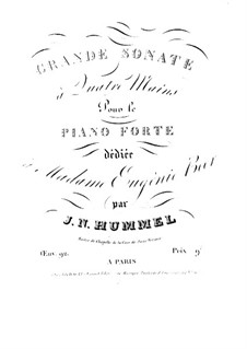 Sonate für Klavier, vierhändig in As-Dur, Op.92: Erste und zweite Stimme by Johann Nepomuk Hummel