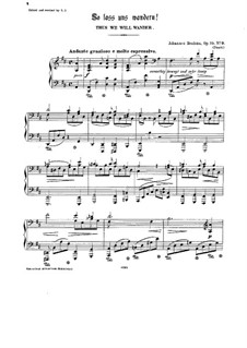 Vier Balladen und Romanzen, Op.75: Nr.3 So lass uns wandern, für Klavier by Johannes Brahms