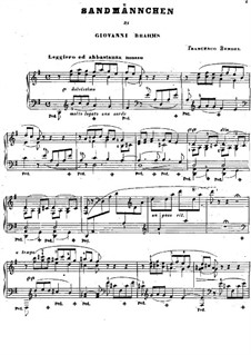 Volkskinderlieder, WoO 31: Nr.4 Sandmännchen, für Klavier by Johannes Brahms