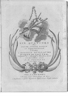 Sechs Quartette für Flöte, Violine, Bratsche und Cello, Op.4: Sechs Quartette für Flöte, Violine, Bratsche und Cello by J.G. Nicolai