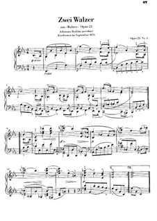 Zwölf Walzer, Op.23: Walzer Nr.1, 5 by Theodor Kirchner