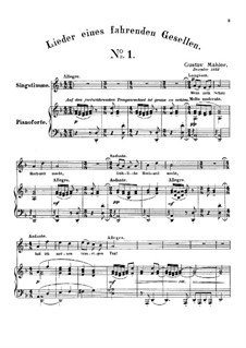 Lieder eines fahrenden Gesellen: Nr.1 Wenn mein Schatz Hochzeit macht, für Stimme und Klavier by Gustav Mahler