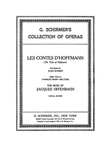 Vollständige Oper: Bearbeitung für Stimmen und Klavier (Englische und französische Texte) by Jacques Offenbach