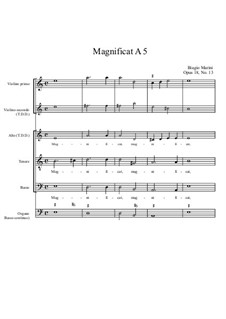 Magnificat a 5, Op.18 No.13: Magnificat a 5 by Biagio Marini