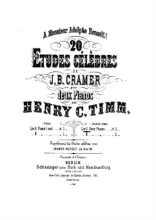 Zwanzig Etüden: Nr.1-10, für zwei Klaviere, vierhändig – Klavierstimme I by Johann Baptist Cramer