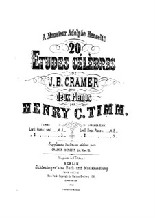 Zwanzig Etüden: Nr.1-10, für zwei Klaviere, vierhändig – Klavierstimme II by Johann Baptist Cramer